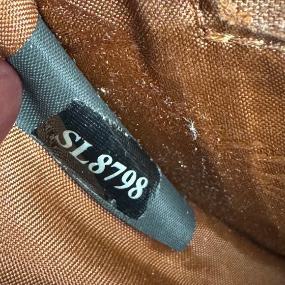 VTG Fossil Brown Camel Leather Double Flap Saddle Crossbody Bag Organizer - Picture 9 of 15